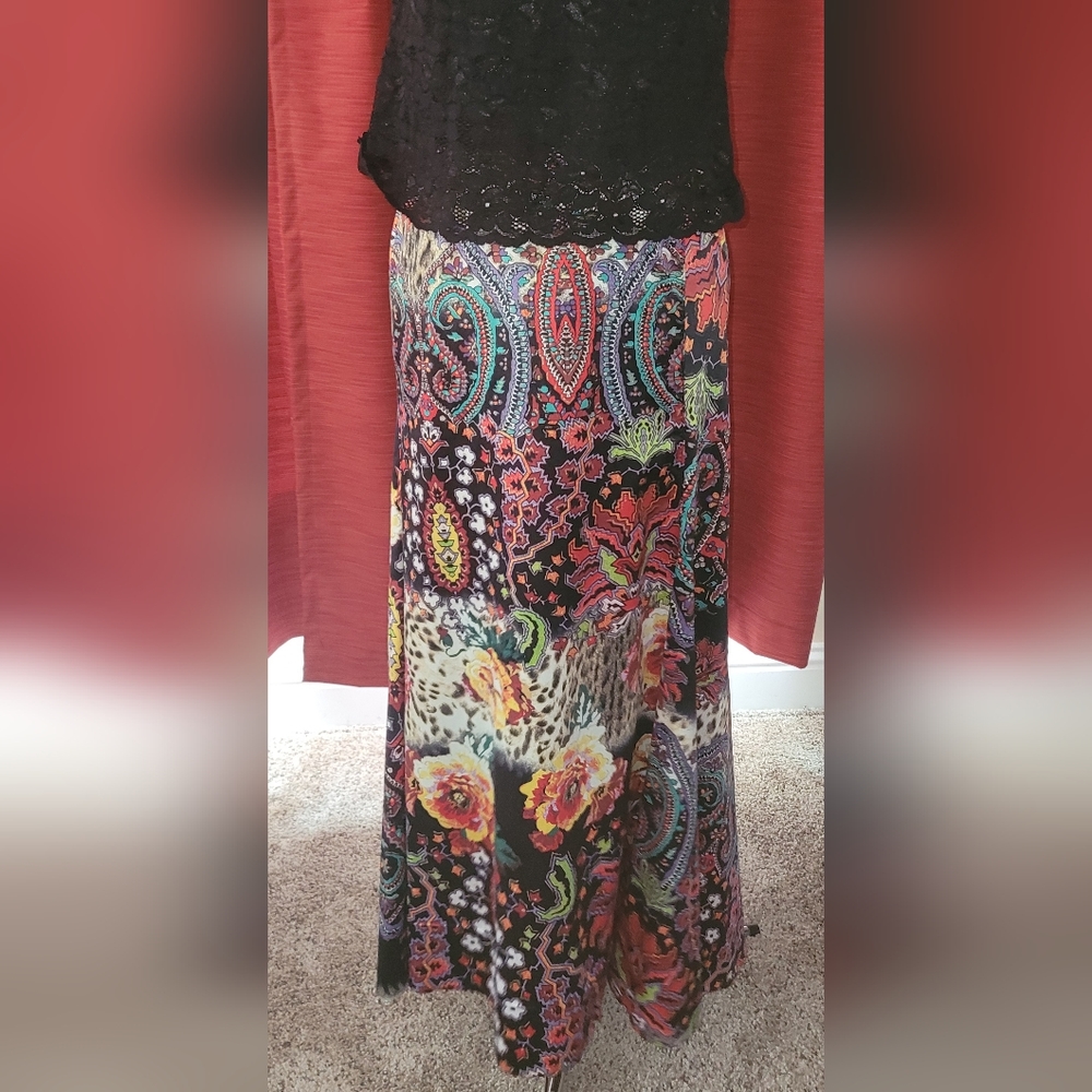 Authentic JUST Cavelli Beautiful Full Length Ruffle Train Skirt Made in Italy